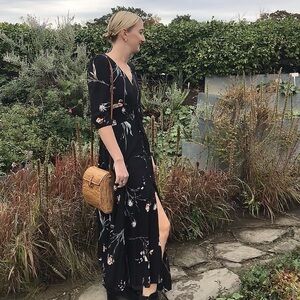 Jaase Floral Black Maxi Dress